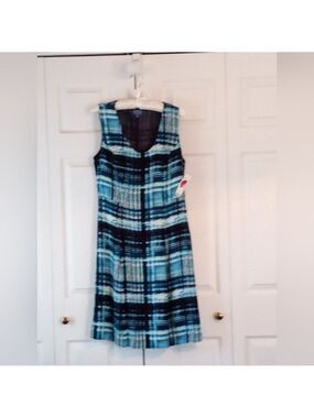 Pendleton Blue Black Knee Length Jumper Dress Size 8
